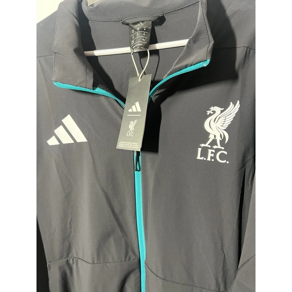 Adidas Liverpool FC Training Jacket Mens XL Black Teal Pink Full Zip NWT LFC